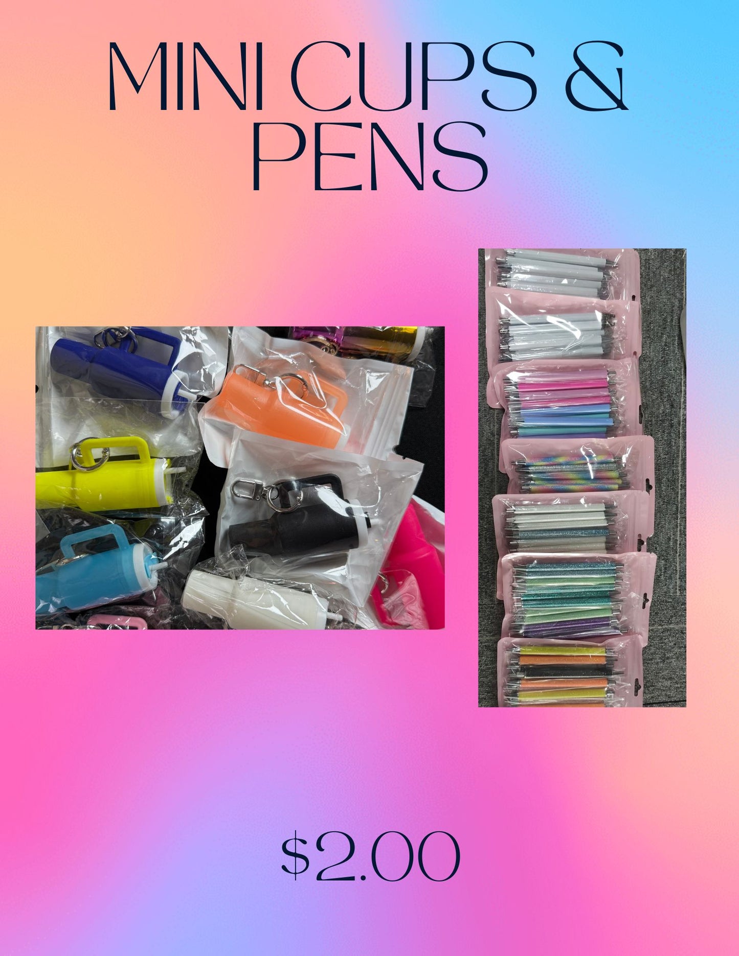 MINI CUP KEYCHAINS & METAL PENS