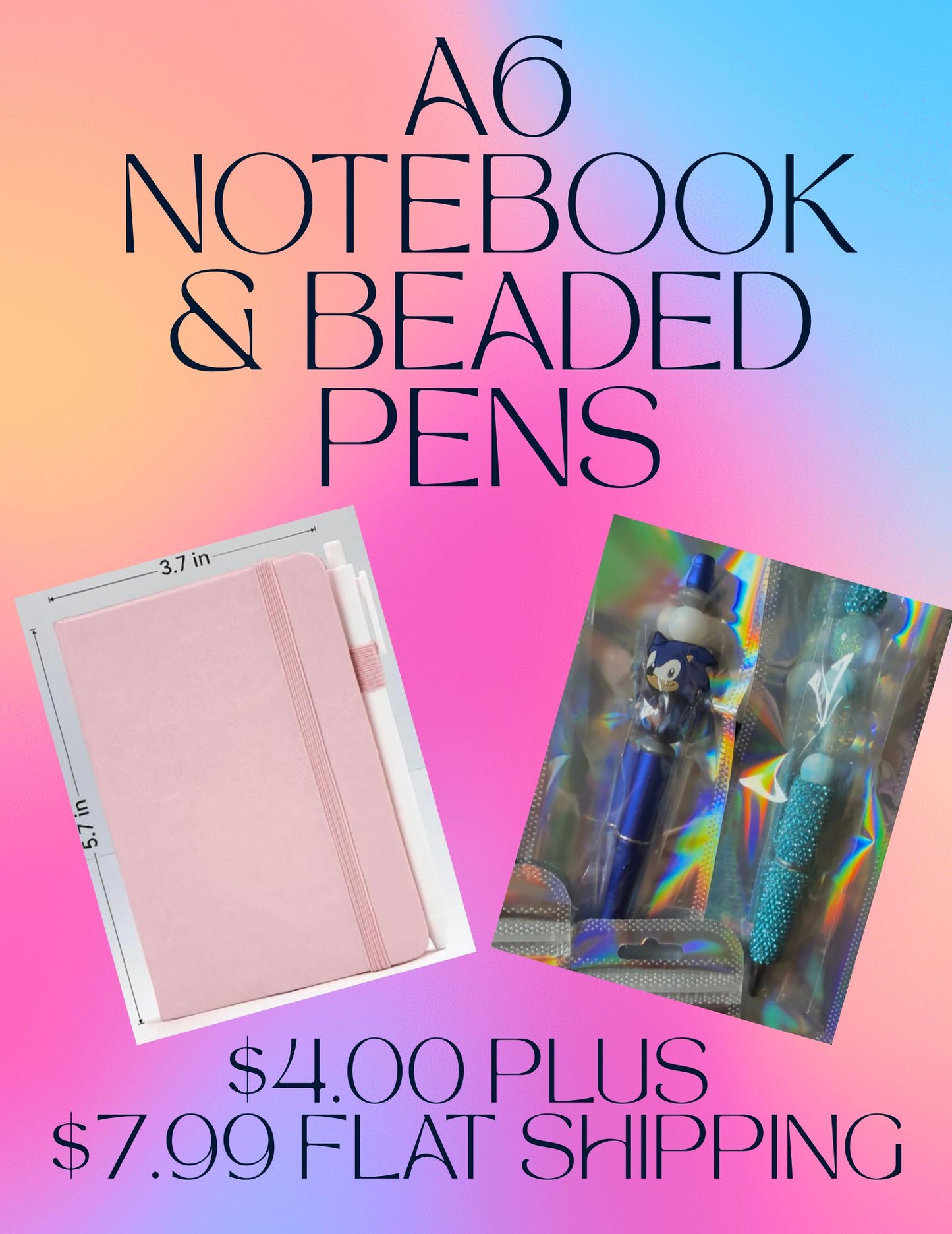 A6 Notebook & BEADED PENS