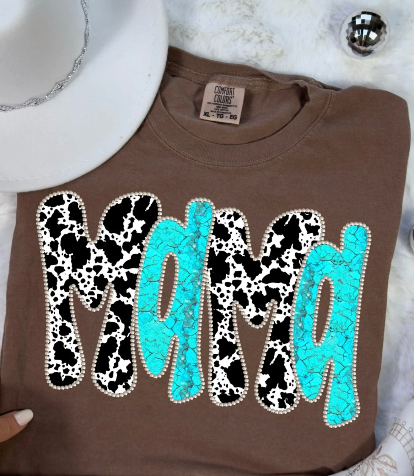 MAMA COW PRINT AND BLUE