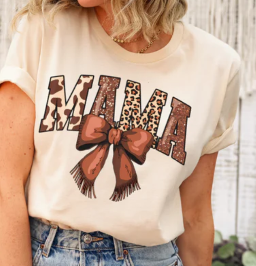 MAMA ANIMAL PRINT BOW