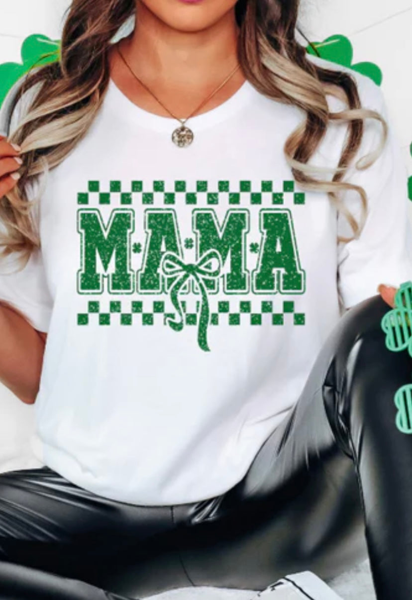 MAMA CLOVERS, CHECKERED, AND BOW