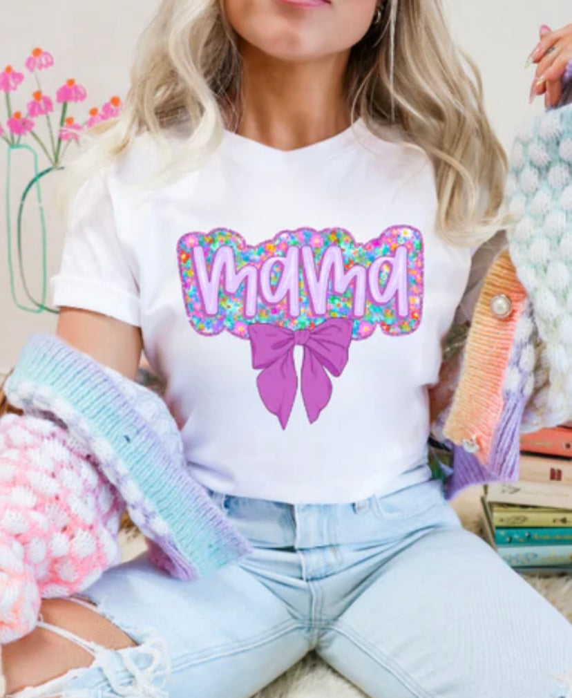 MAMA IN PURPLE WITH BOW