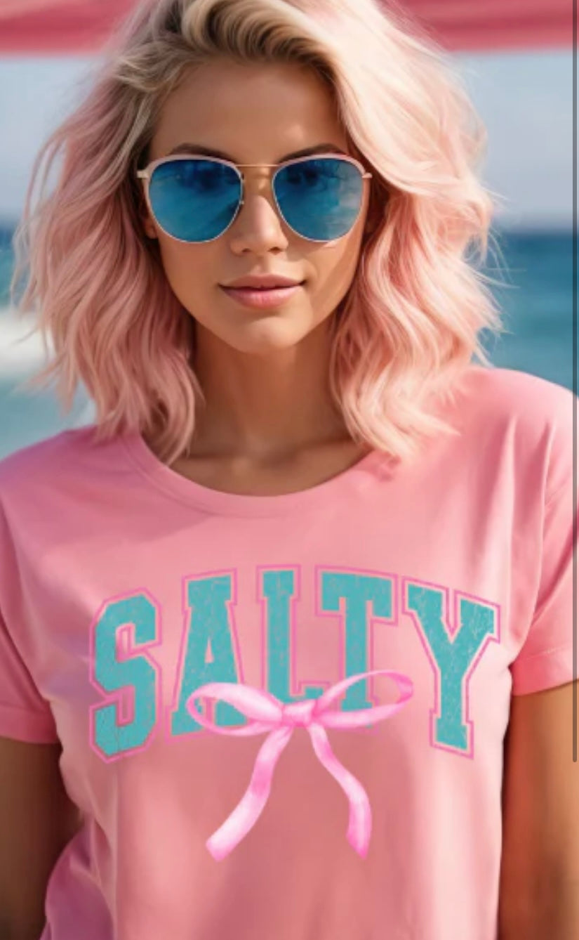SALTY IN BLUE PINK BOW