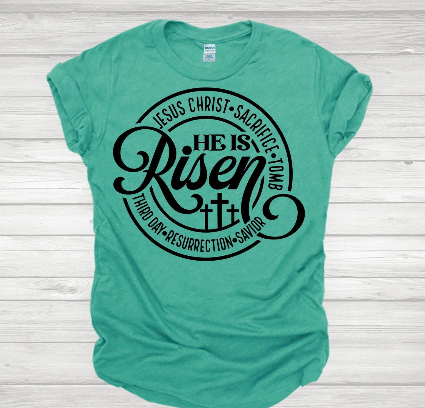 HE IS RISEN WITH CROSSES