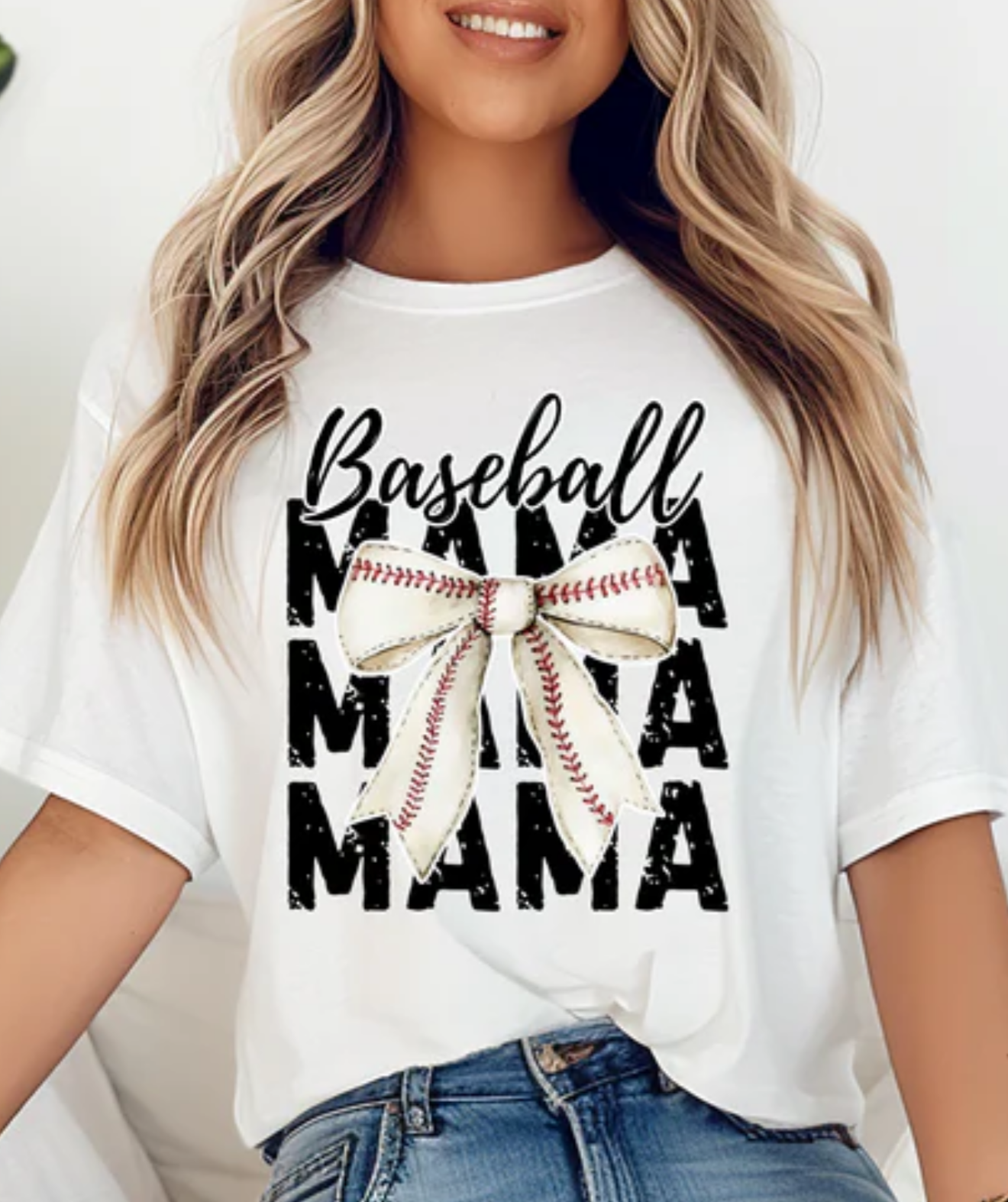 BASEBALL MAMA BOW
