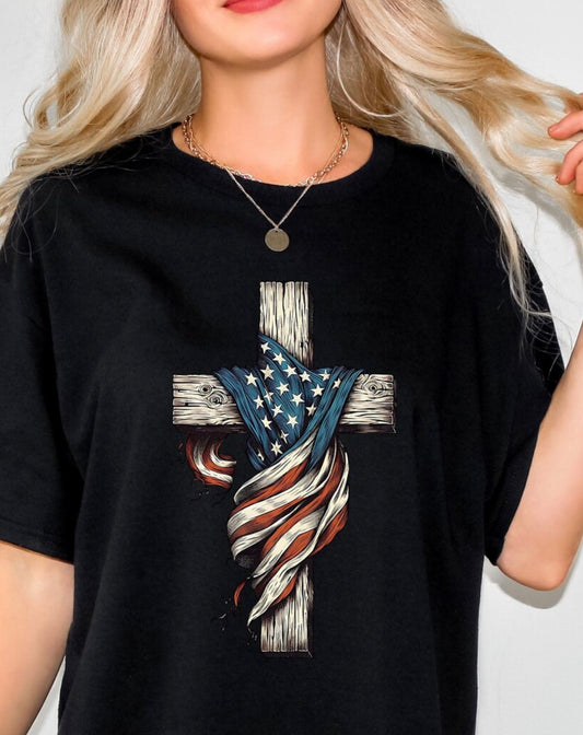 AMERICAN FLAG CROSS