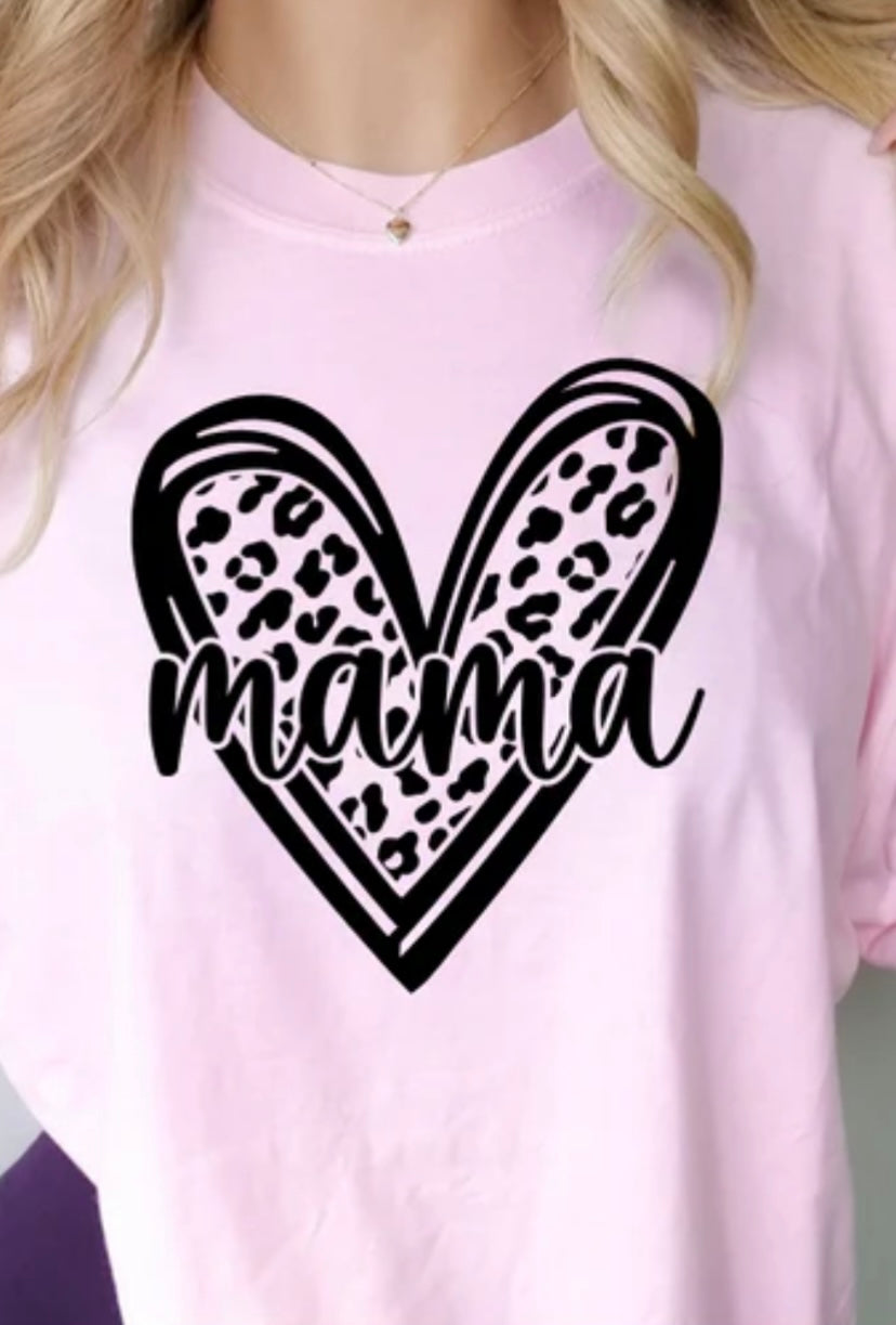 MAMA CHEETAH PRINT HEART