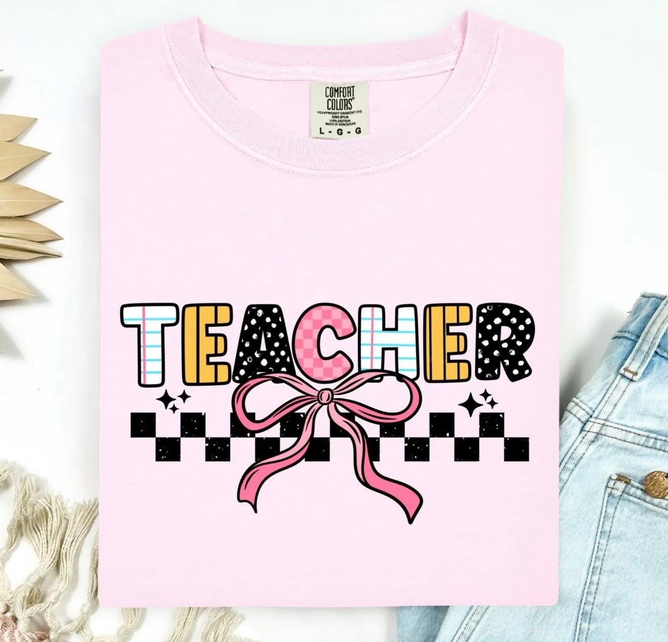 TEACHER PRINT WITH BOW